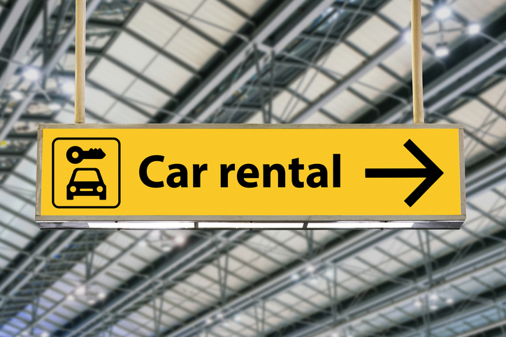 Car rental sign at the airport Car Rental